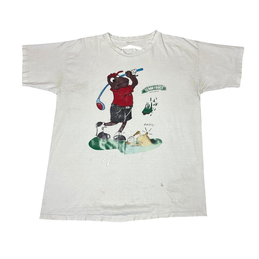 Senor Frogs T Shirt XL Cancun Mexico Golf Single Stitch Carlos N' Charlies